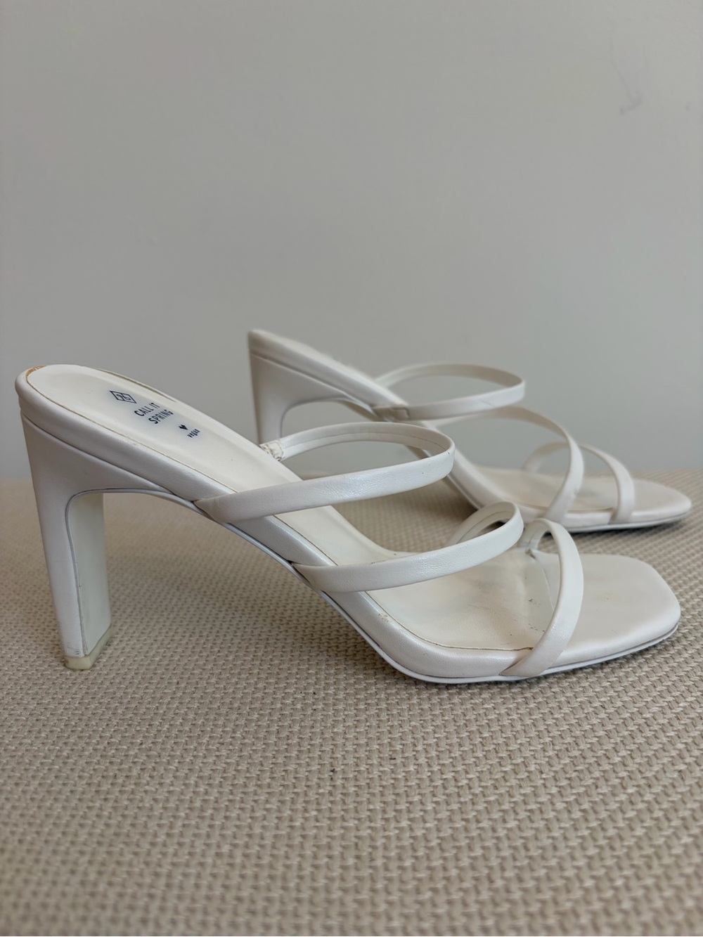 Call It Spring White Multi-Strap High Heel Sandal